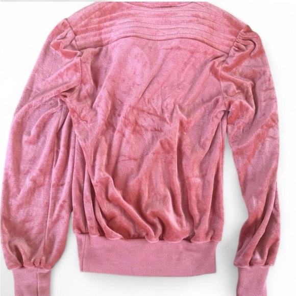 Vintage Mister Noah Pink Velour Pullover with Collar Size Small Coquette - Picture 2 of 3